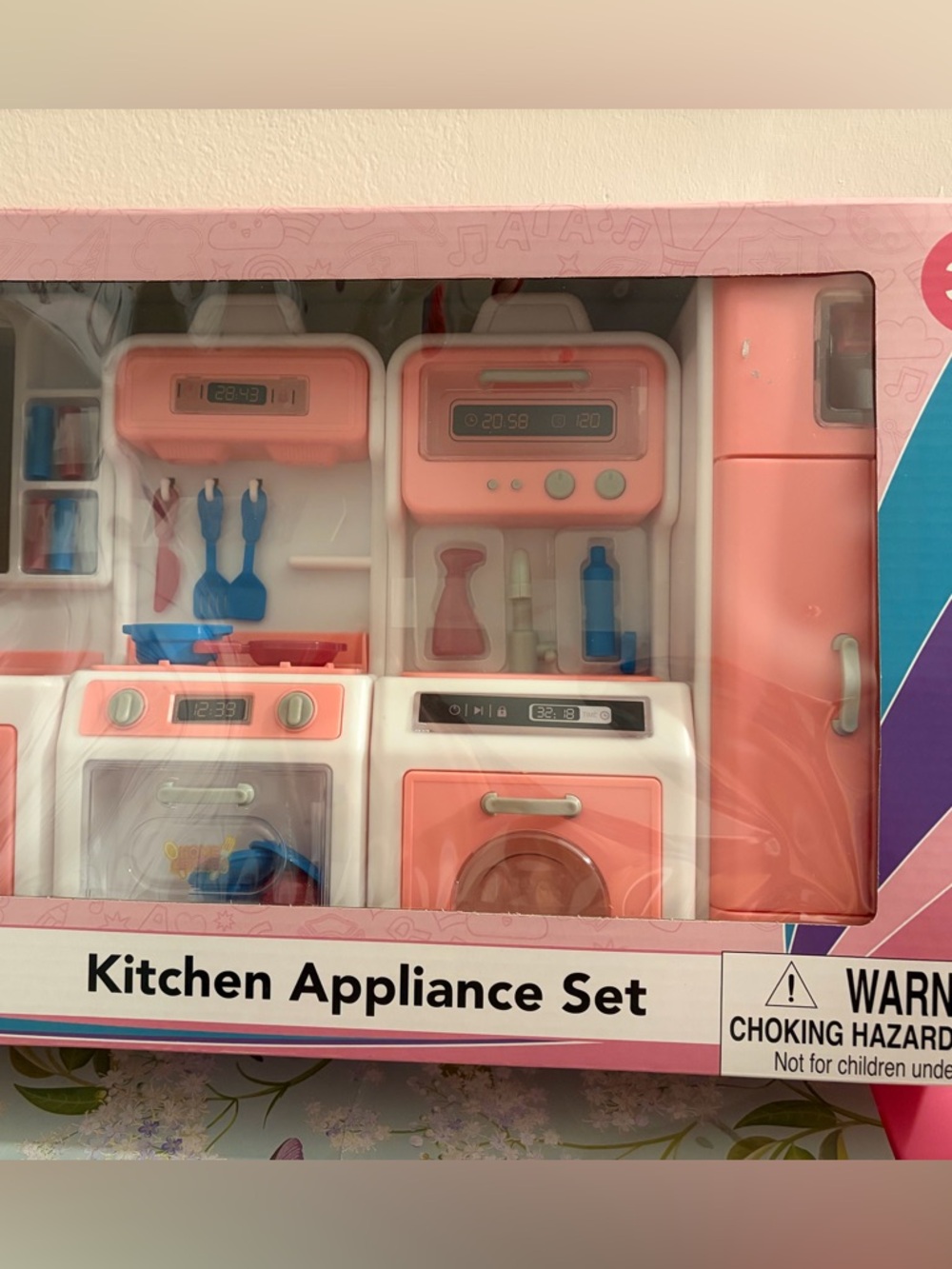 Barbie Pink and Blue Toy Kitchen Appliance Set